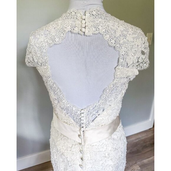 Allure Bridals Queen Anne Neckline Wedding Dress - Picture 10 of 14